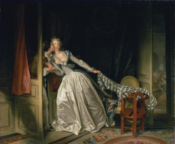  Honore Oil Painting - The Stolen Kiss Rococo hedonism eroticism Jean Honore Fragonard